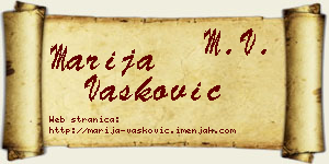 Marija Vasković vizit kartica